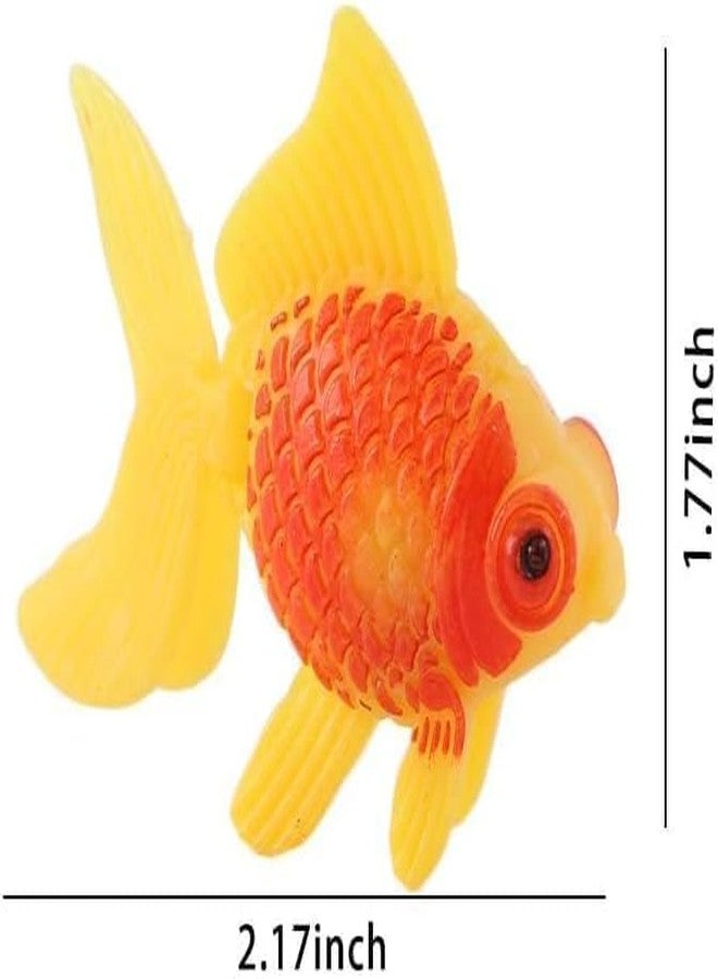 Mozff 3 Pcs Orange-Yellow Artificial Aquarium Fishes Fake Fish Plastic Fish Aquarium Moving Fishes Ornament Decoration Orange Goldfish for Aquarium Fish Tank Aquarium Décor Thematic Ornaments - Image 2